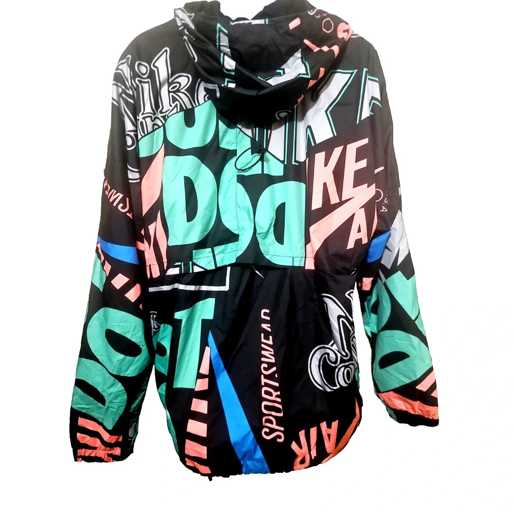 Nike Men’s Hooded Windbreaker All Over Print Jacket Size XL AQ0584-010